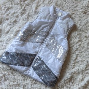 Girls Sequin Puffer Vest